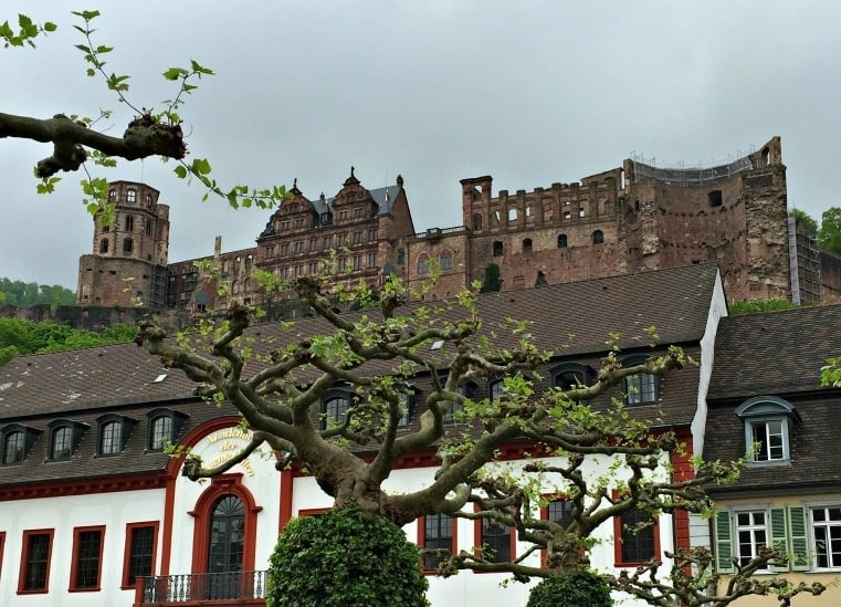 Heidelberg Castle as viewed from the city below