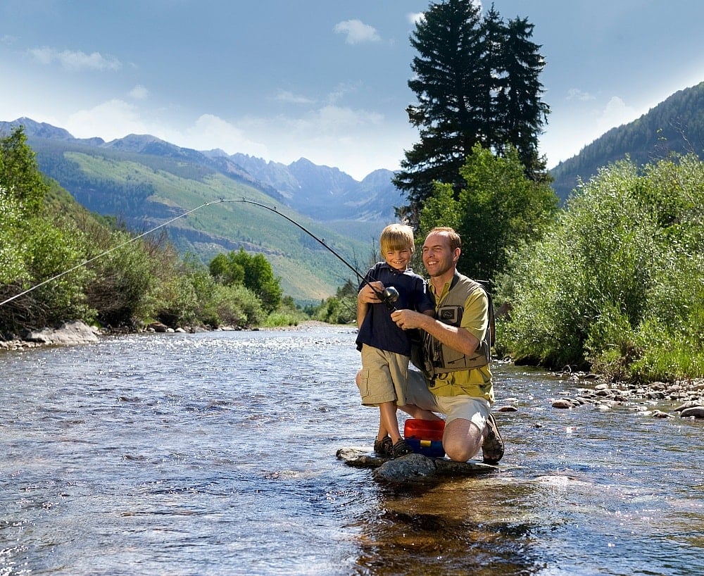 Even kids can try fly fishing in Vail in summer