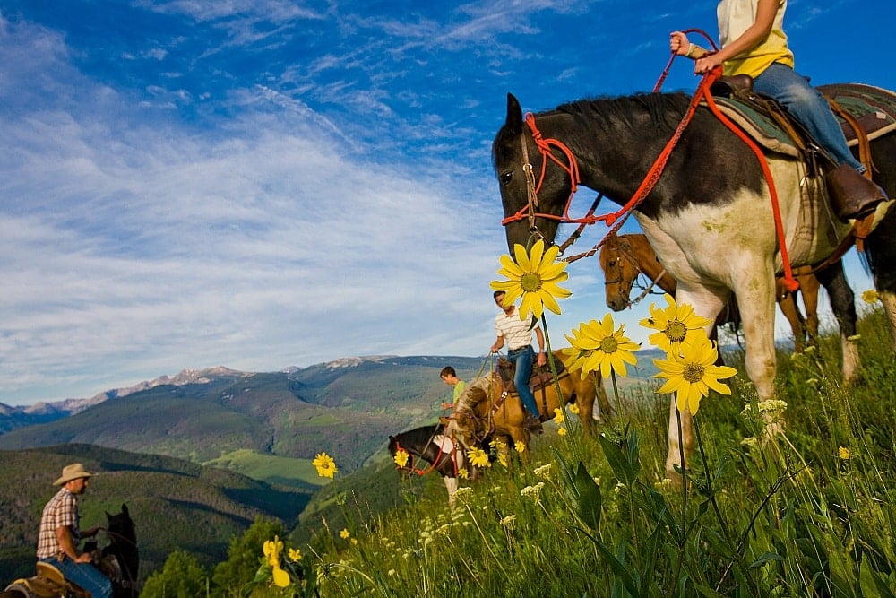 Horseback riding in Vail, Colorado in summer