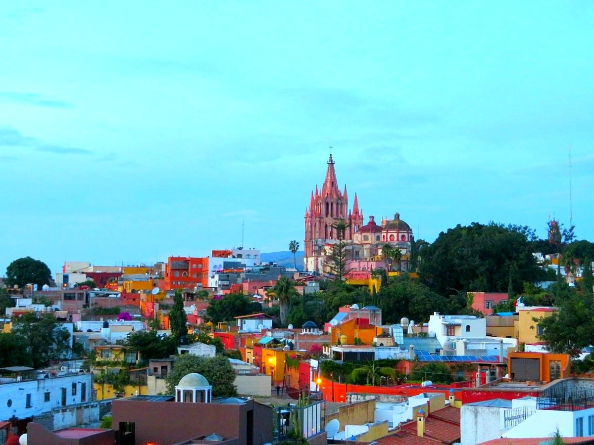 View of San Miguel de Allende from Luna Rooftop Tapas Bar at the Rosewood Hotel