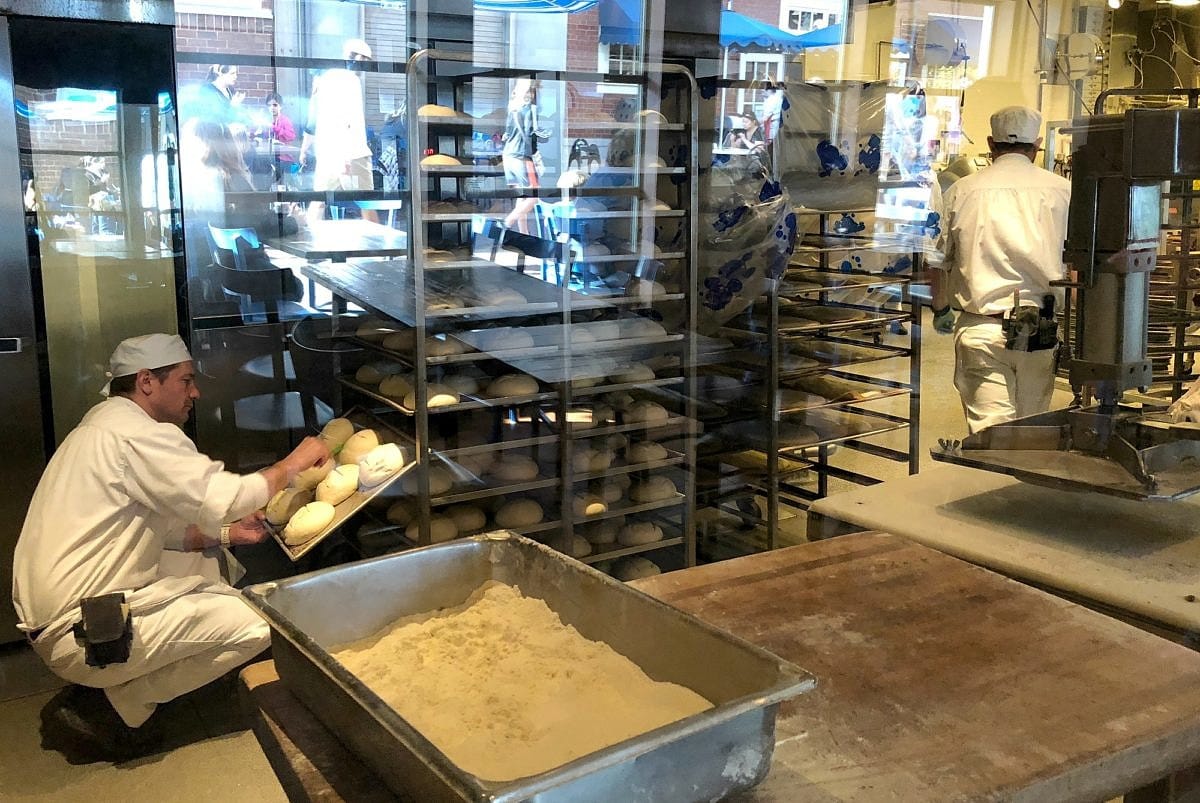 Watch the process of sourdough bread baking at the Boudin Bakery Tour 
