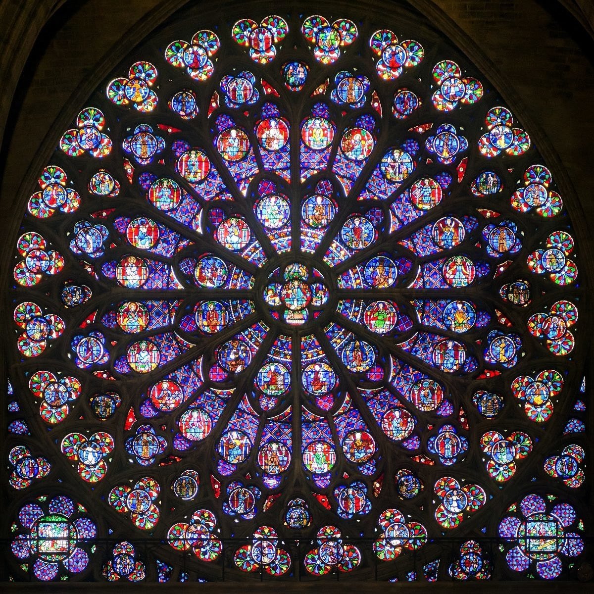 One of Notre-Dame Cathedral's famous rose windows