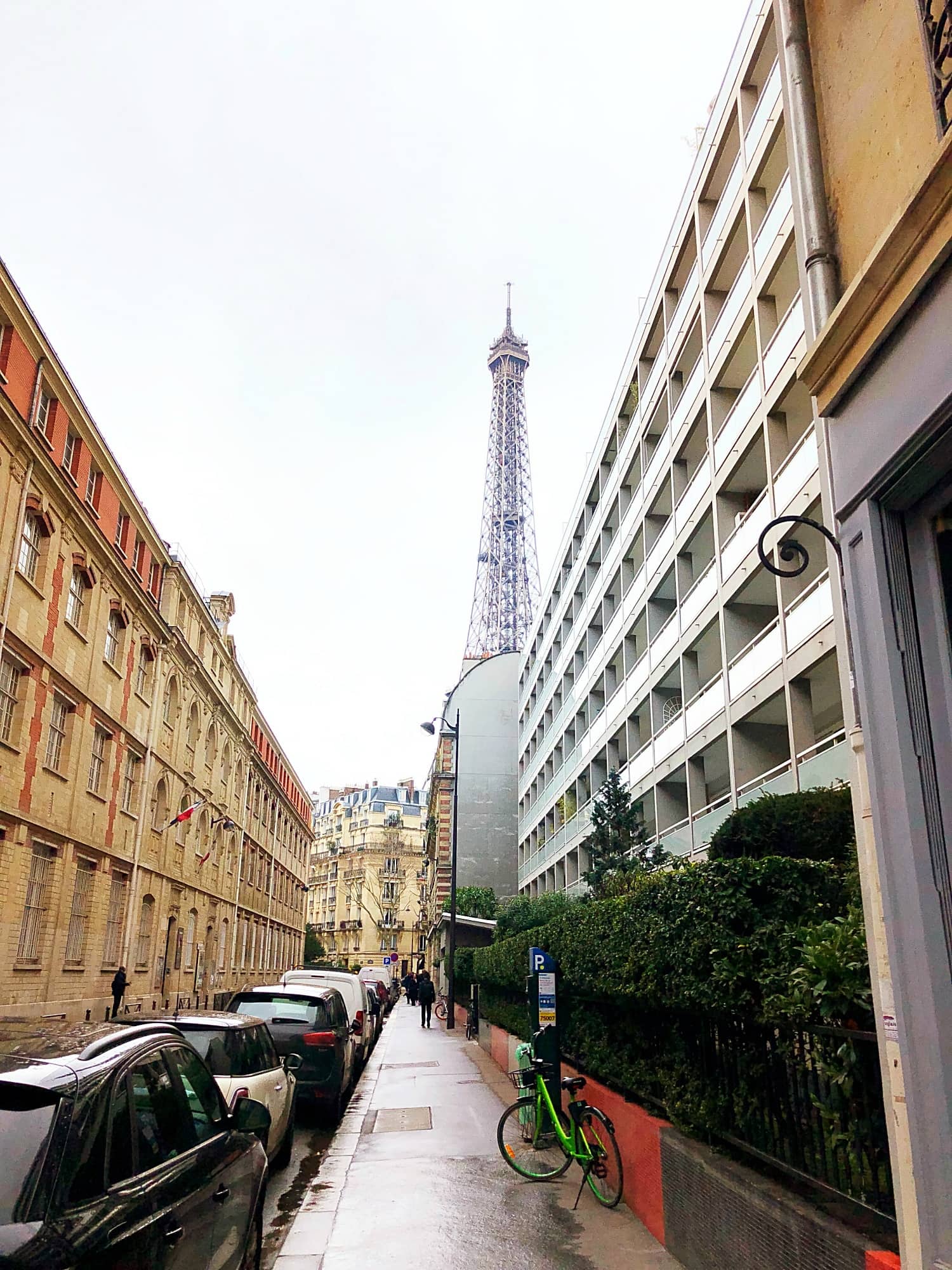 View of the Eiffel Tower from our vacation rental apartment in the 7th Arrondissement