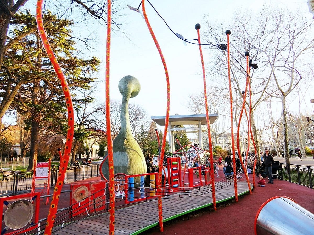 Jardin Champs de Mars is a playground with a Dr. Seuss-like feel in Montpellier, France