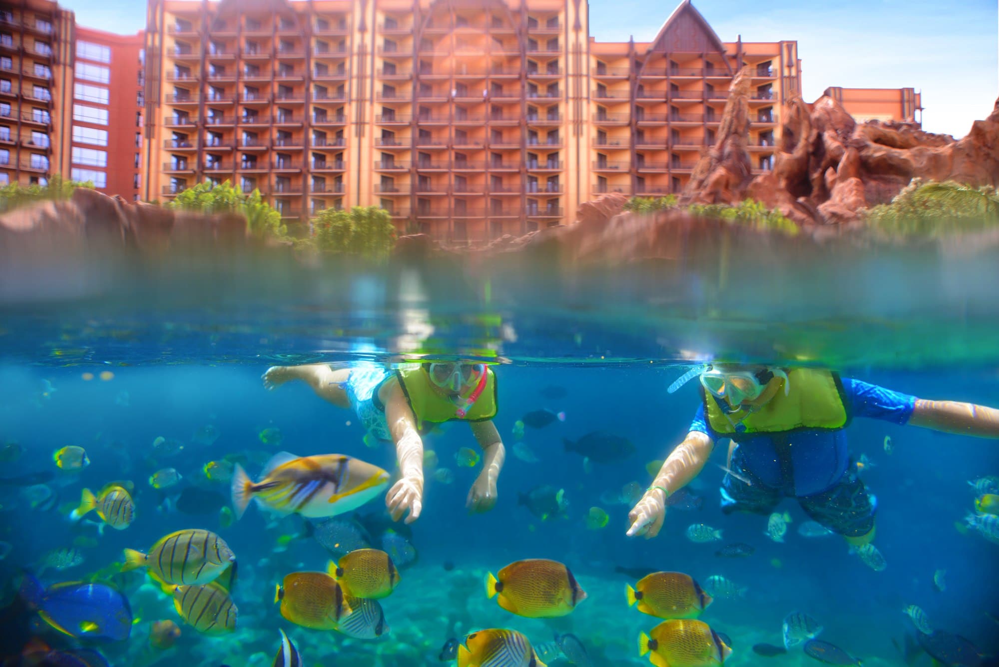 Rainbow Reef is a unique place to try snorkeling with real Hawaiian fish at Disney Aulani