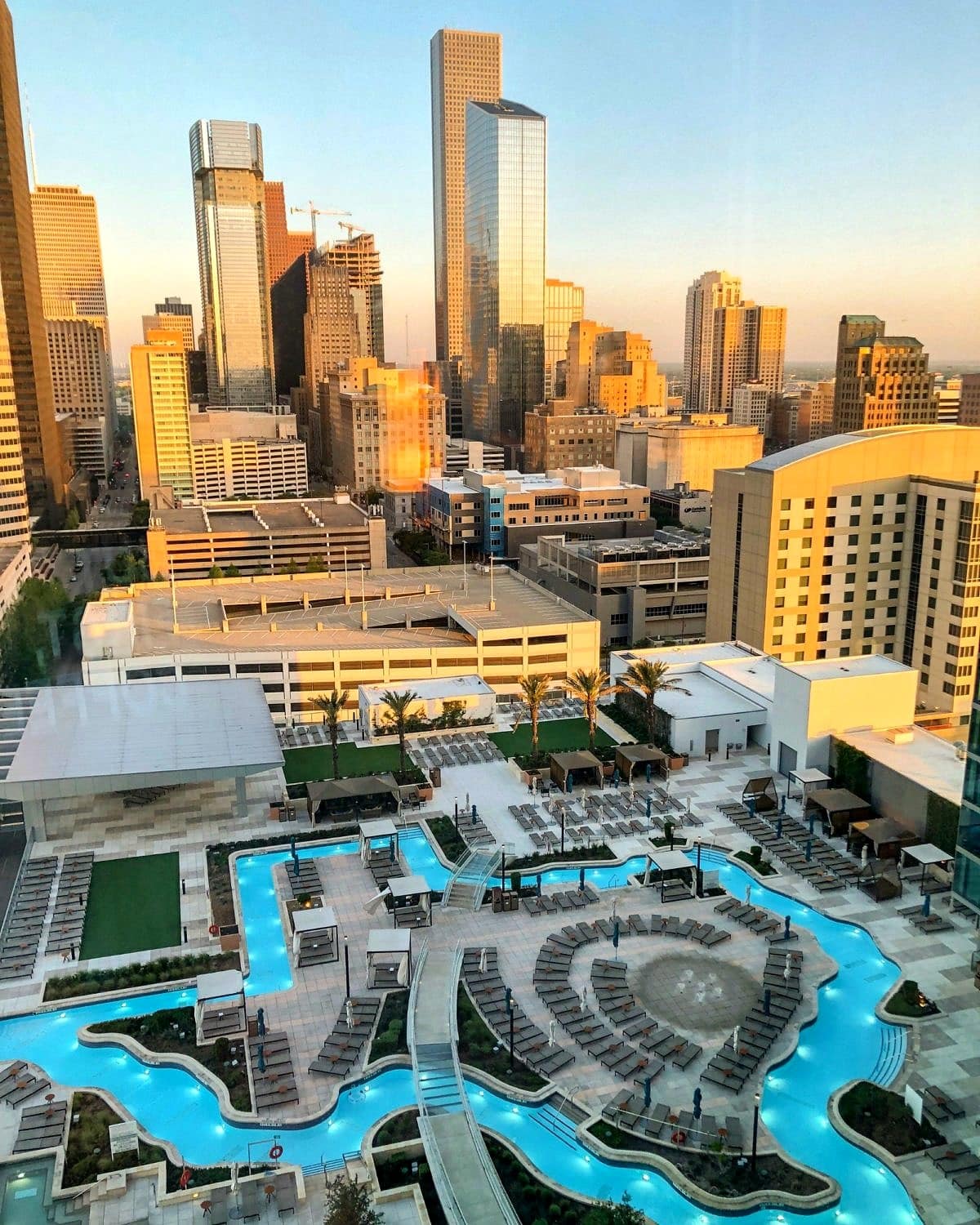 Texas-shaped lazy river at Marriott Marquis Houston