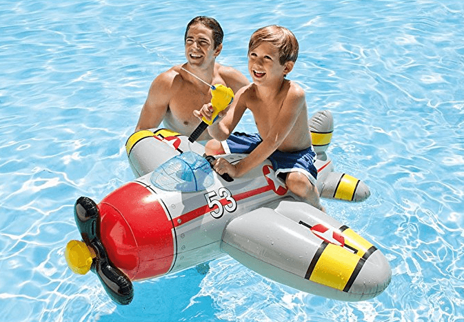 What kid wouldn't LOVE this Ride-On Airplane Pool Float?!