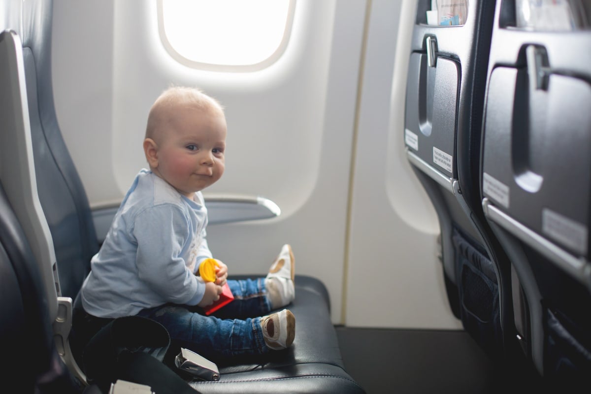 A separate airplane seat for baby is safer and more convenient 