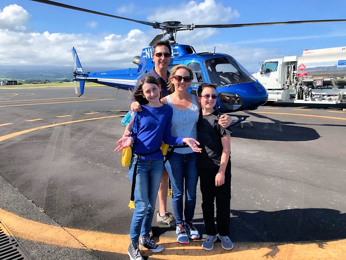 Hawaiian helicopter tour with kids