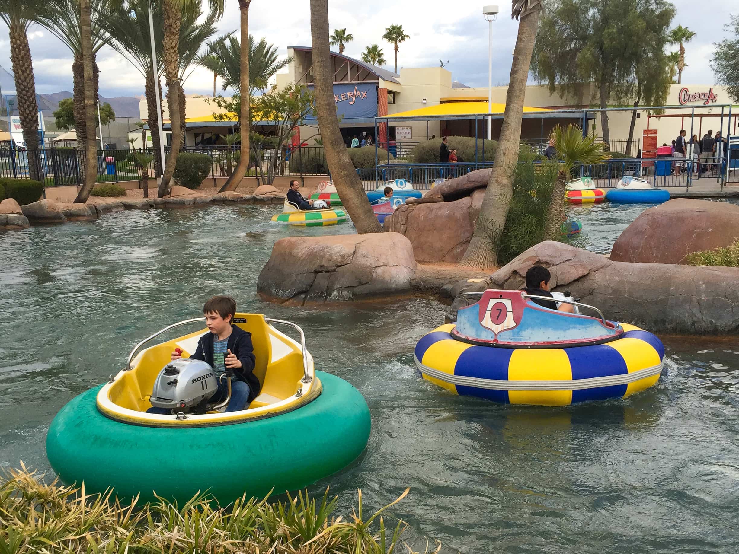 Bumper Boats at Crackerjax in Scottsdale with kids