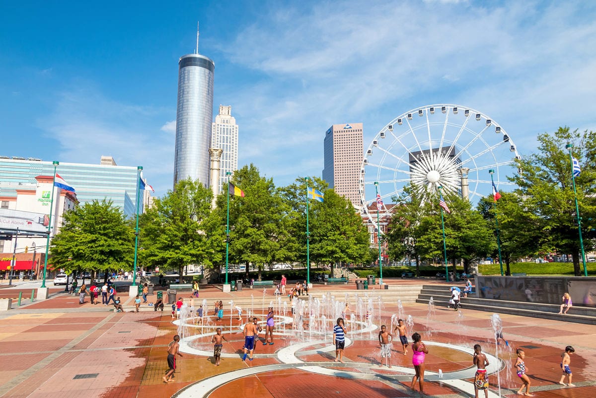Children playing at Centennial Olympic Park
