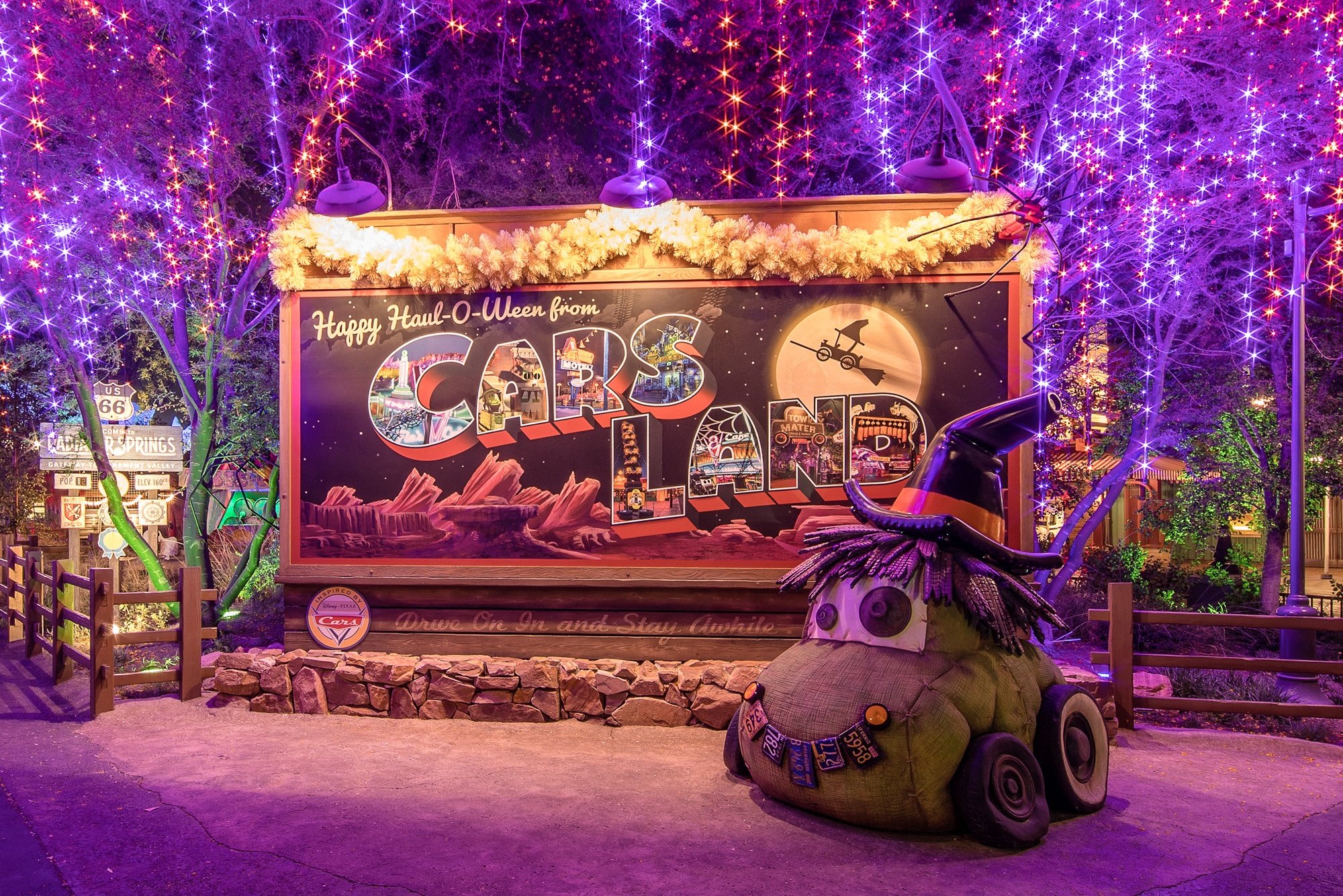 Radiator Screams in Cars Land at Disneyland at Halloween