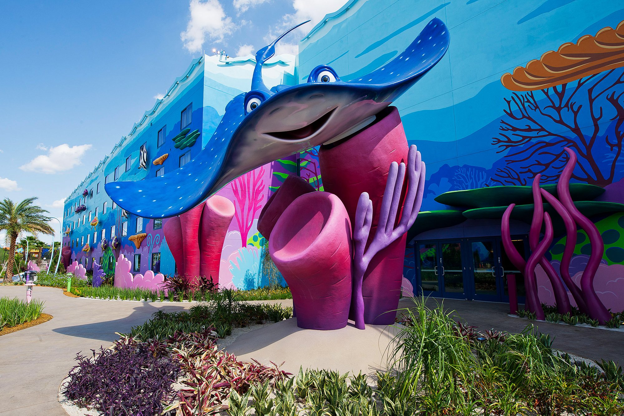 Exterior of the "Finding Nemo" wings at Disney's Art of Animation Resort