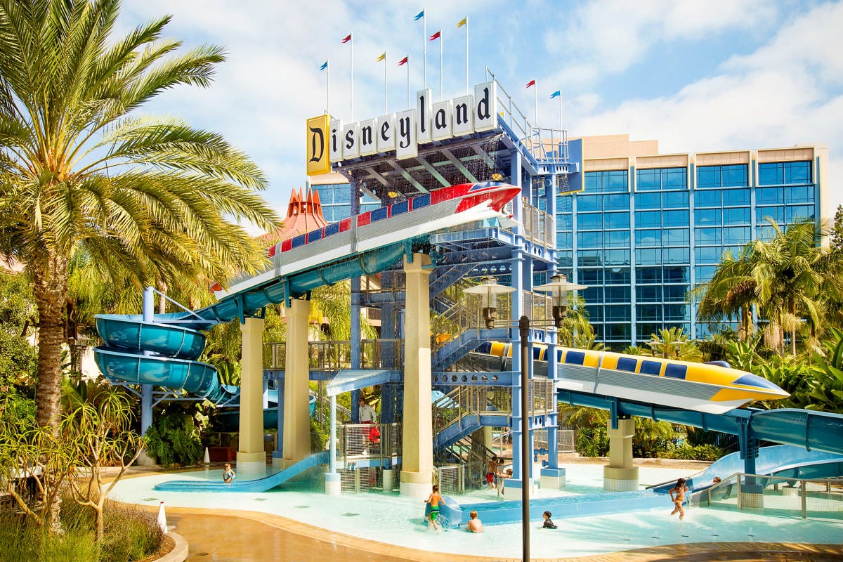 Disneyland Hotel’s Monorail Slide Pool
