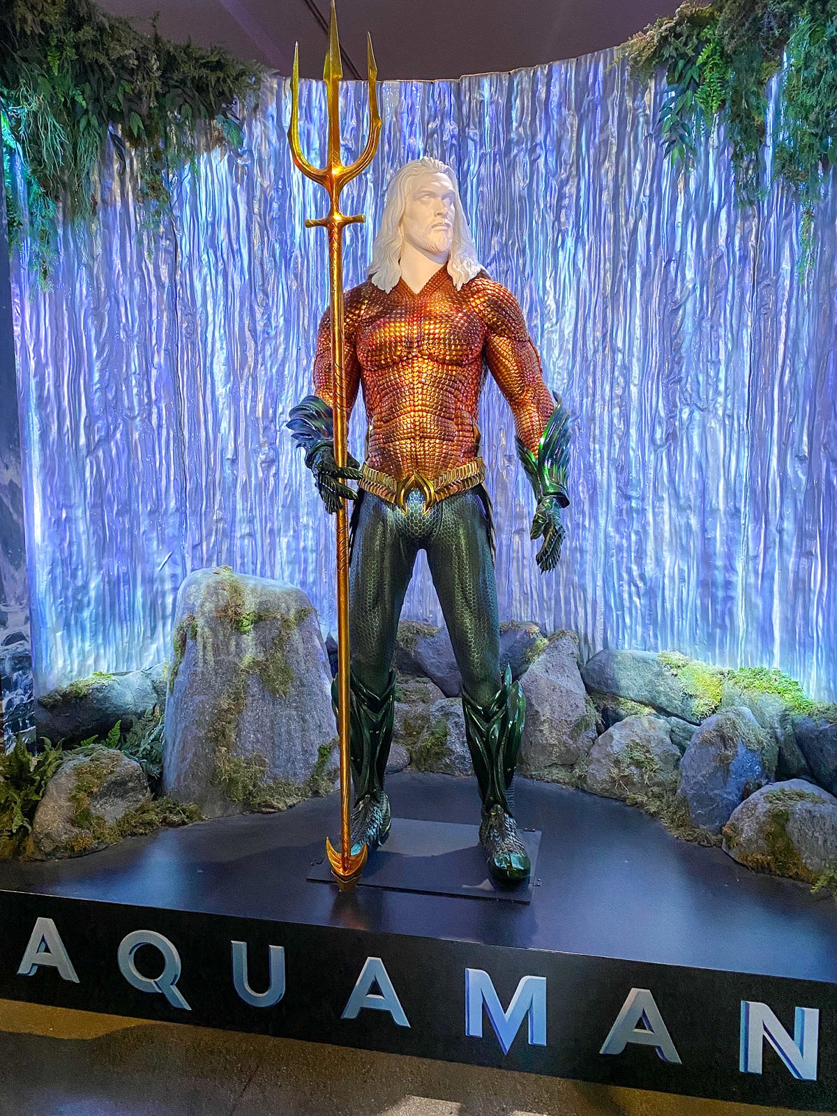 Jason Momoa's custom-made Aquaman costume at Warner Brothers Studio in Burbank, CA