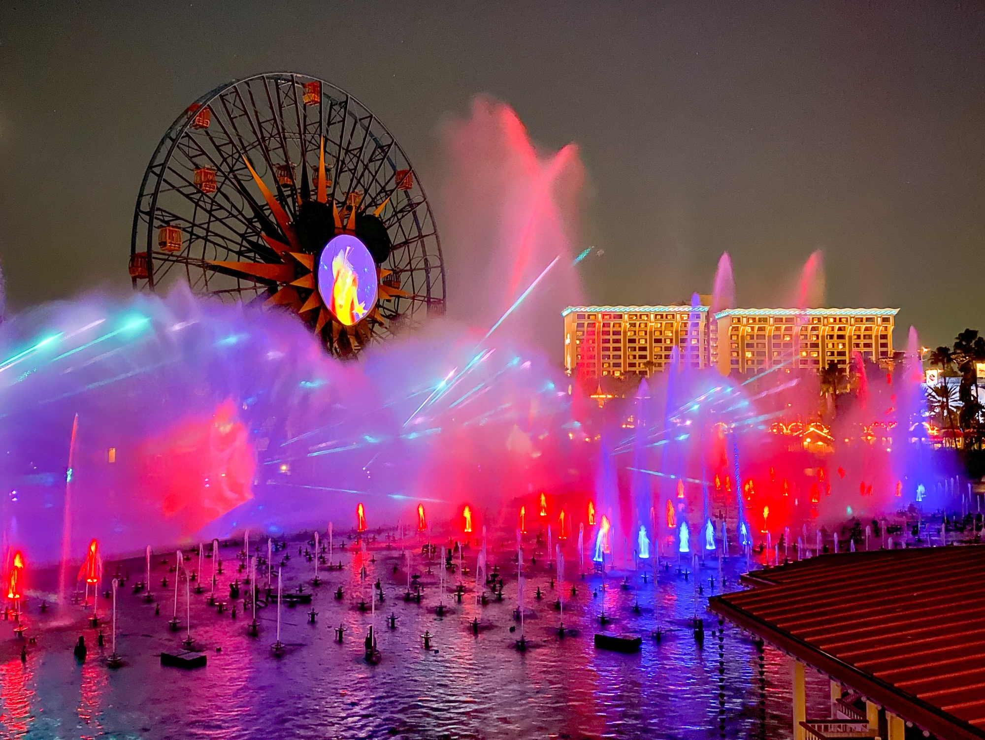 World of Color Nighttime Spectacular at Disney California Adventure Theme Park