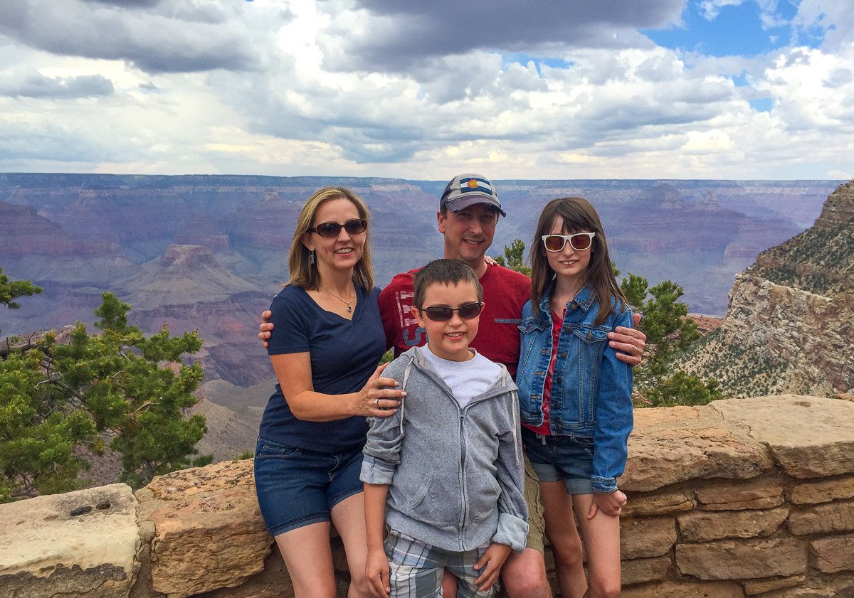 Family photo at the Grand Canyon South Rim