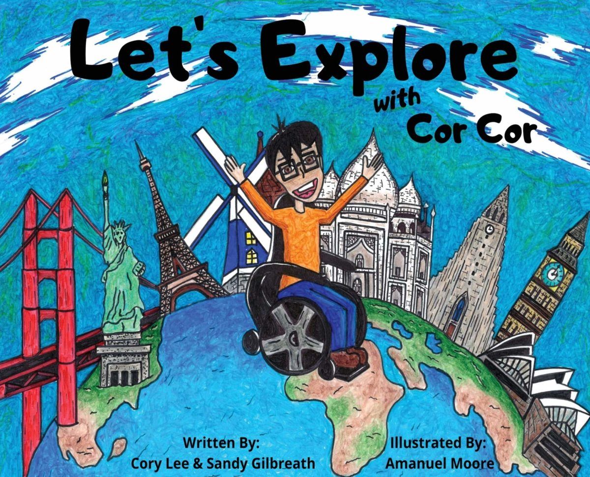 Let's Explore with Cor Cor, a children's book about traveling the world in a wheelchair