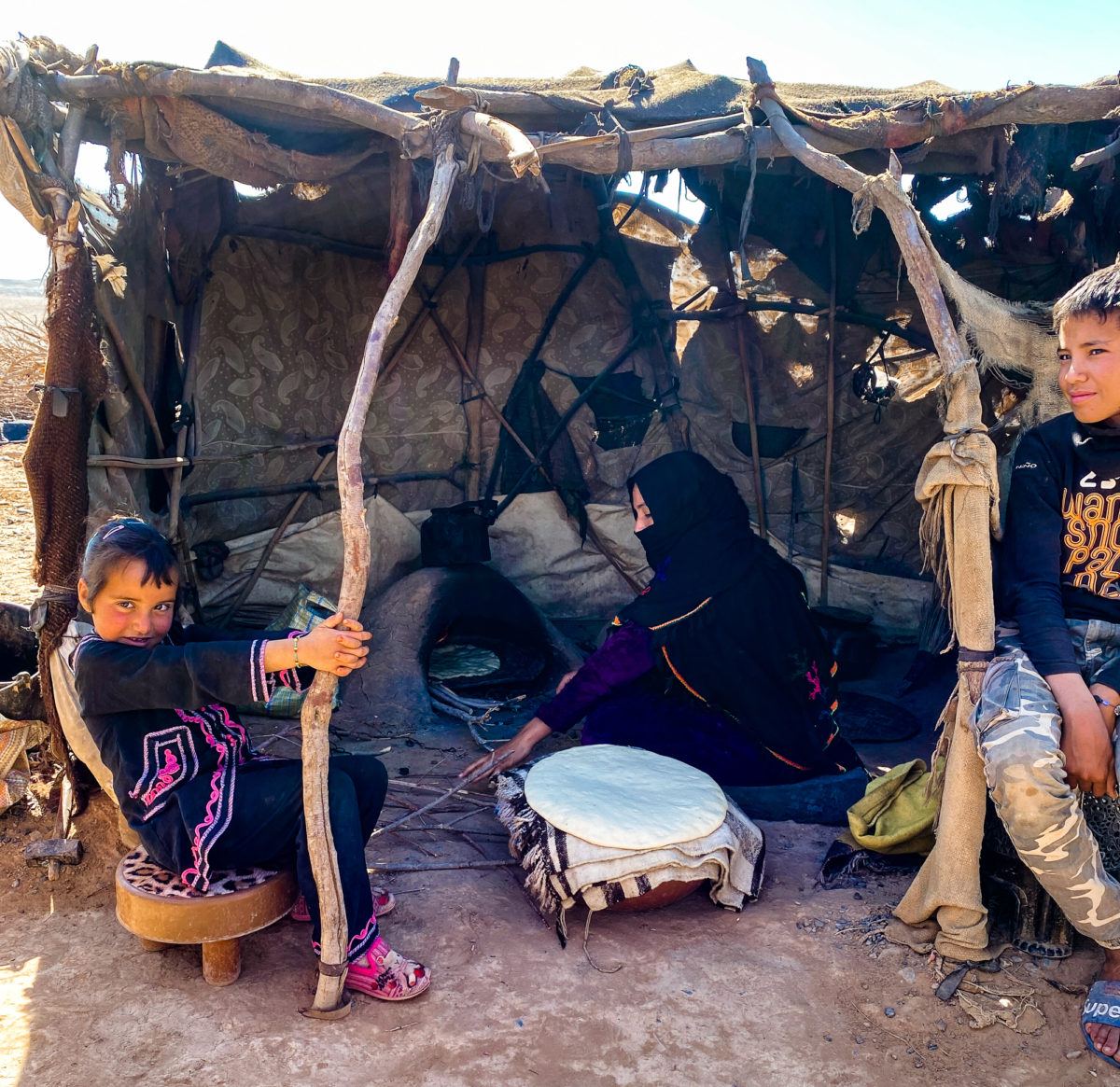 We were welcomed by this nomadic Berber, or Amazigh, family in the Sahara Desert