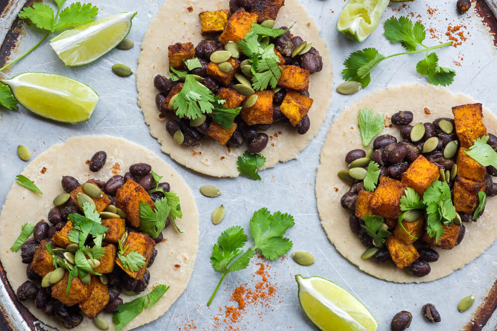 PlateJoy's Autumn-spiced Tacos with Butternut Squash and Black Beans