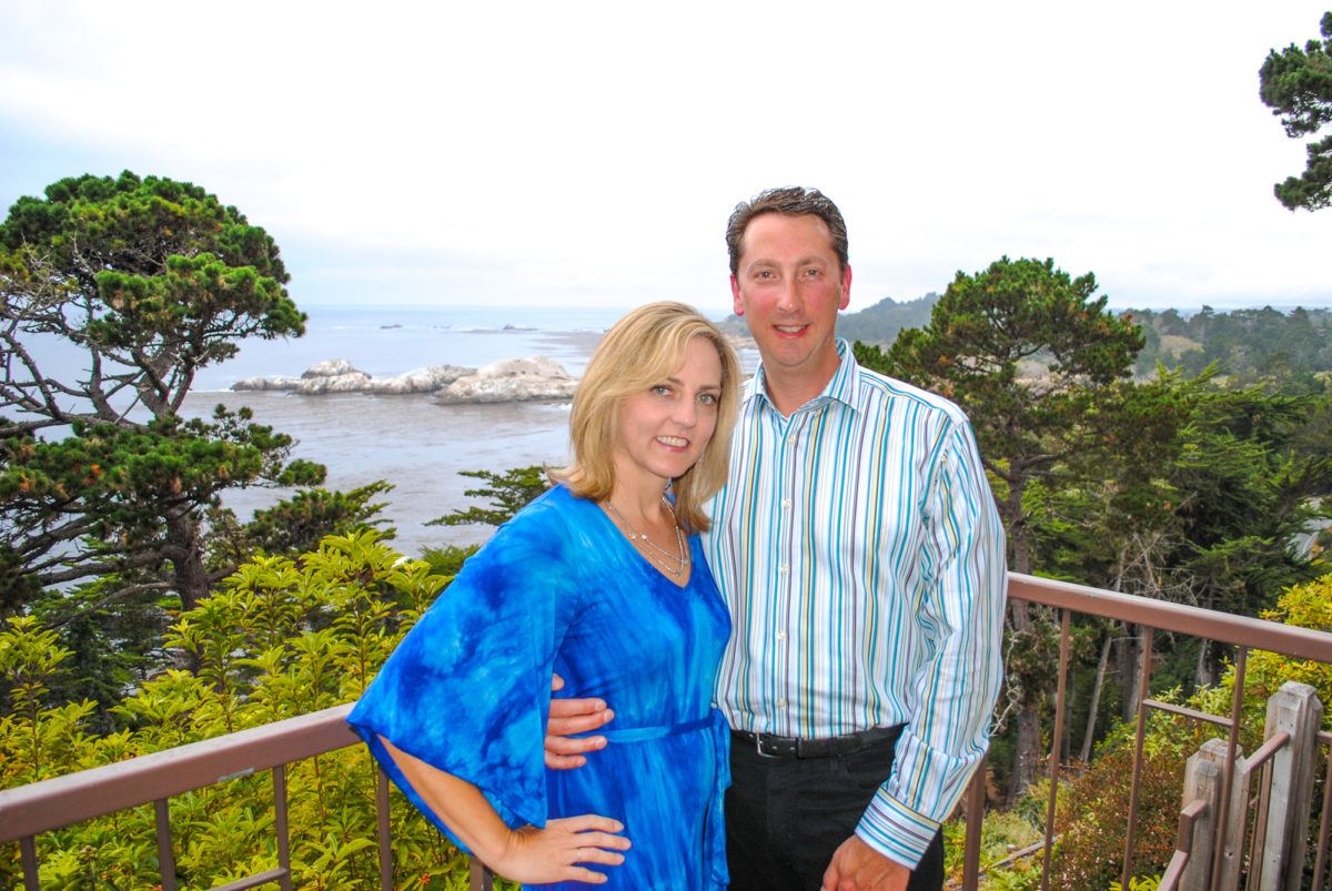 Couple on a romantic date at the Pacific's Edge Restaurant at Hyatt Carmel Highlands