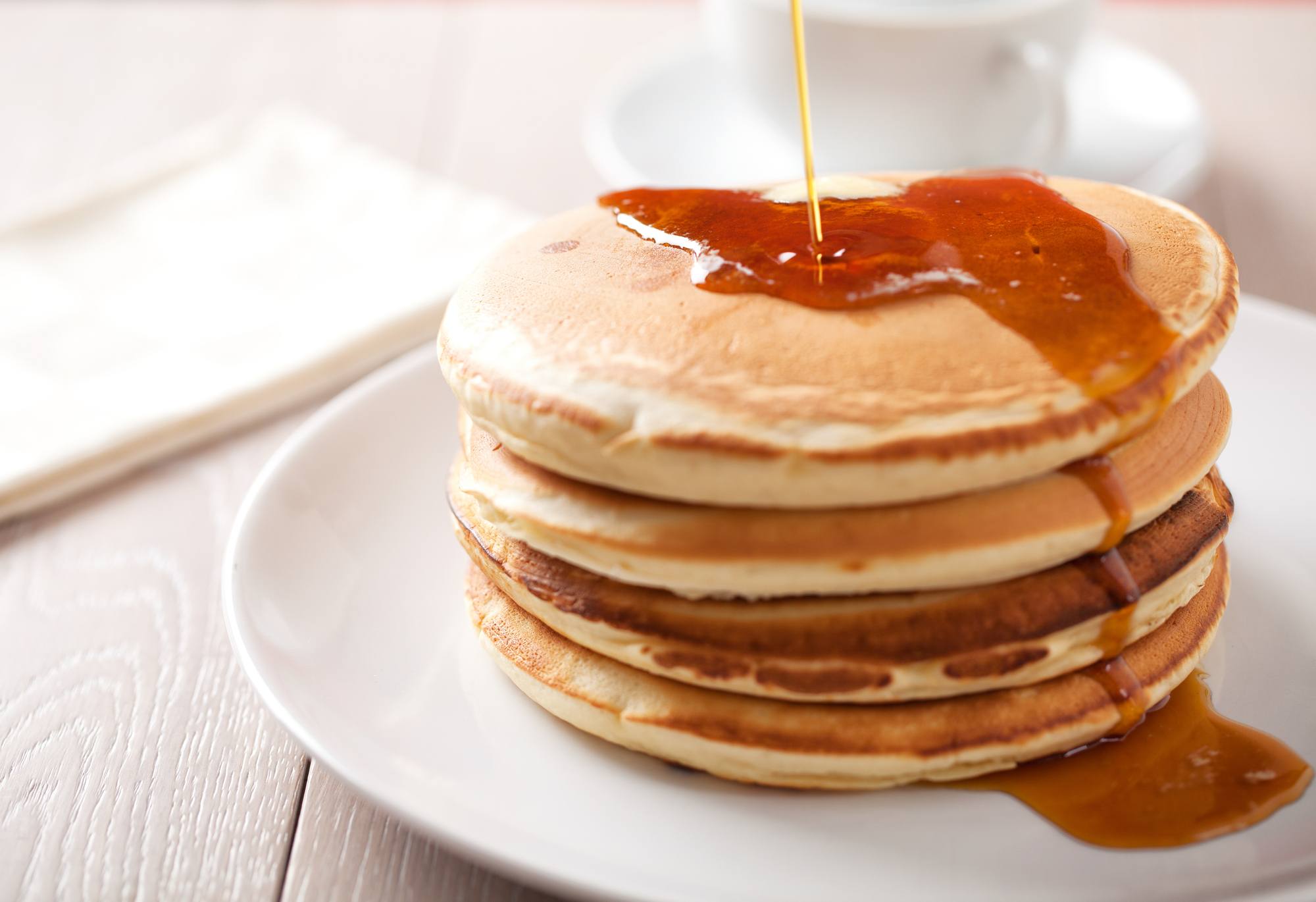Top off your Canadian maple syrup festival experience with pancakes with lots of maple syrup