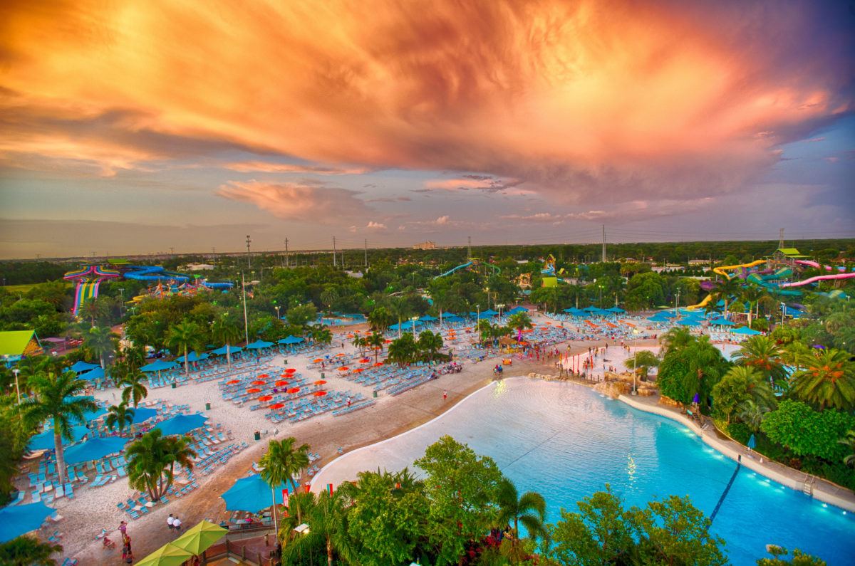Aquatica Florida sunset view in Orlando