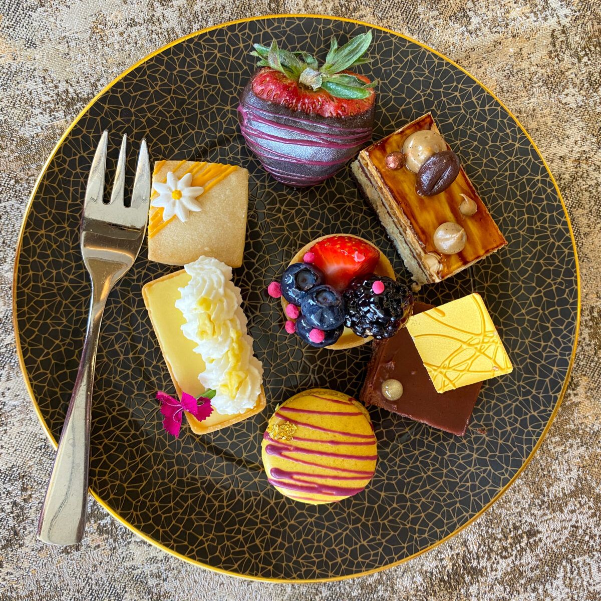 Afternoon tea sweets at the Phoenician Resort in Scottsdale