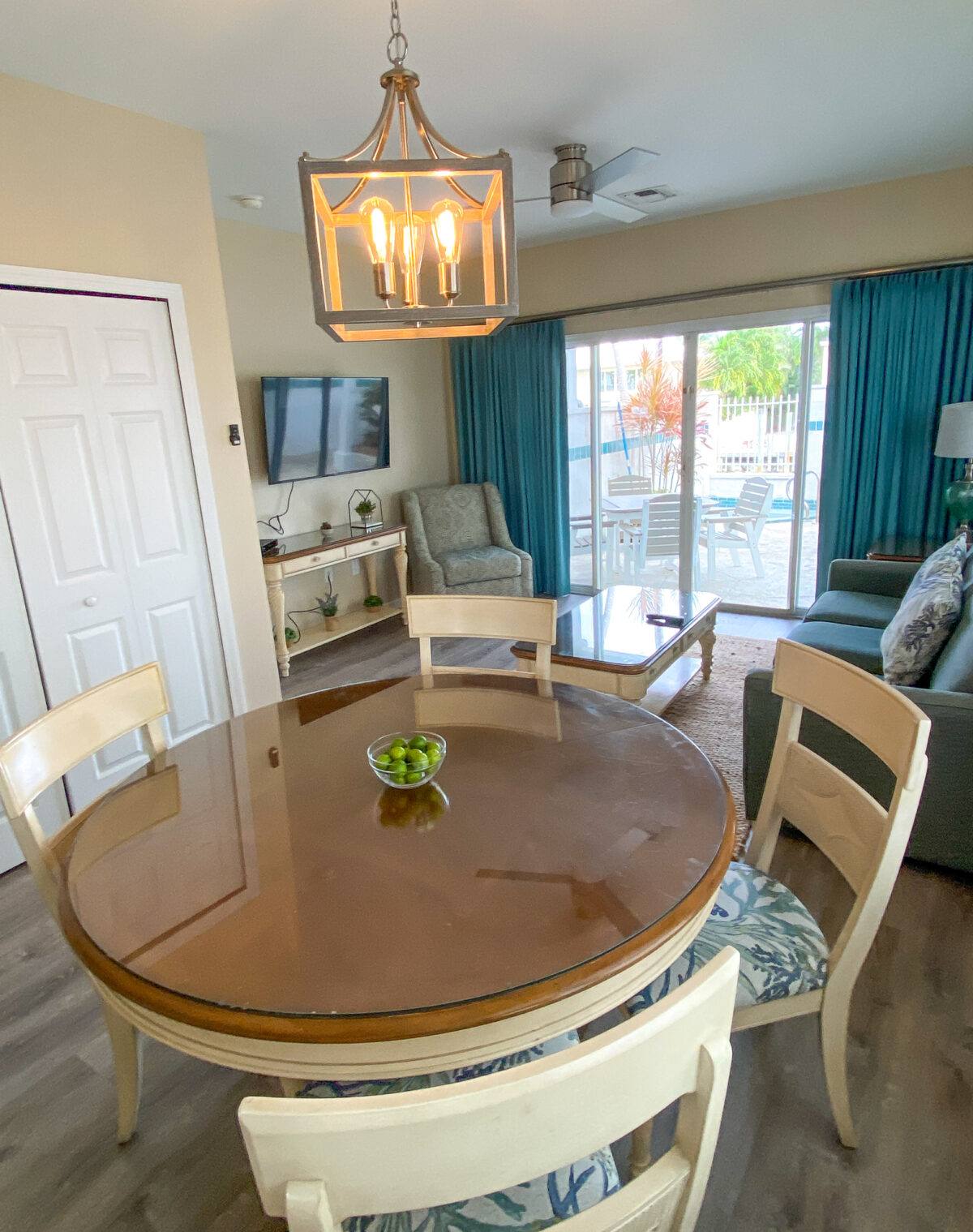 Family room in our two-story, two-bedroom villa at Hawks Cay Resort