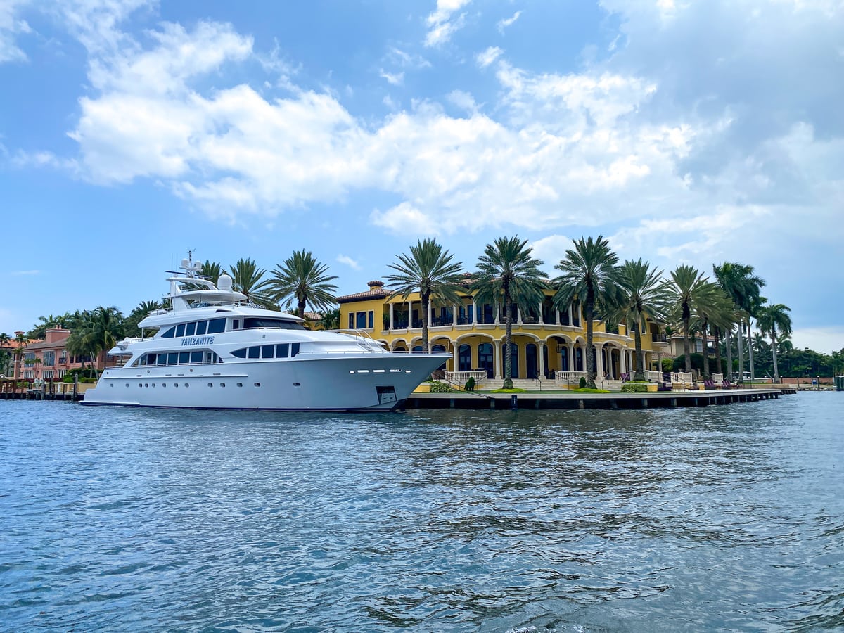 One of the many impressive mansions and mega-yachts along the Fort Lauderdale Waterway
