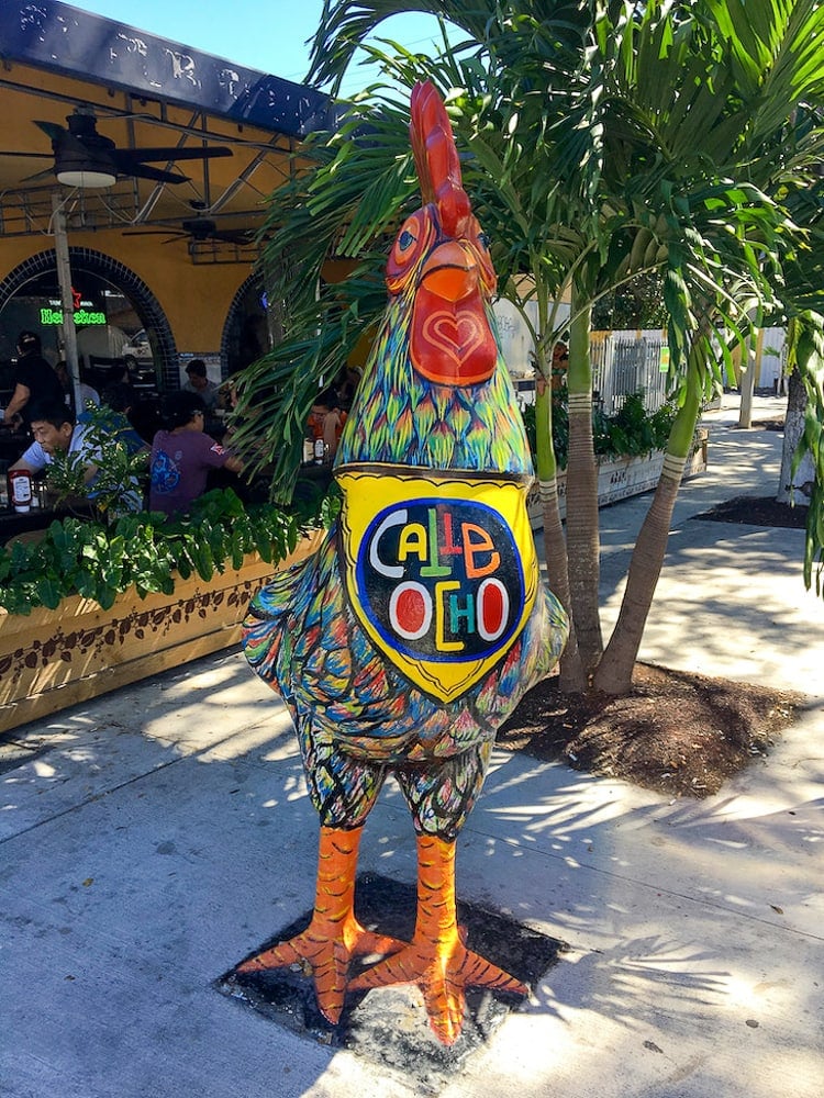 One of the many painted rooster statues in Little Havana