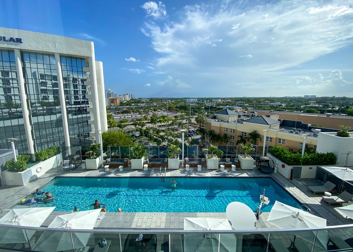 Hilton Aventura Miami's rooftop pool 