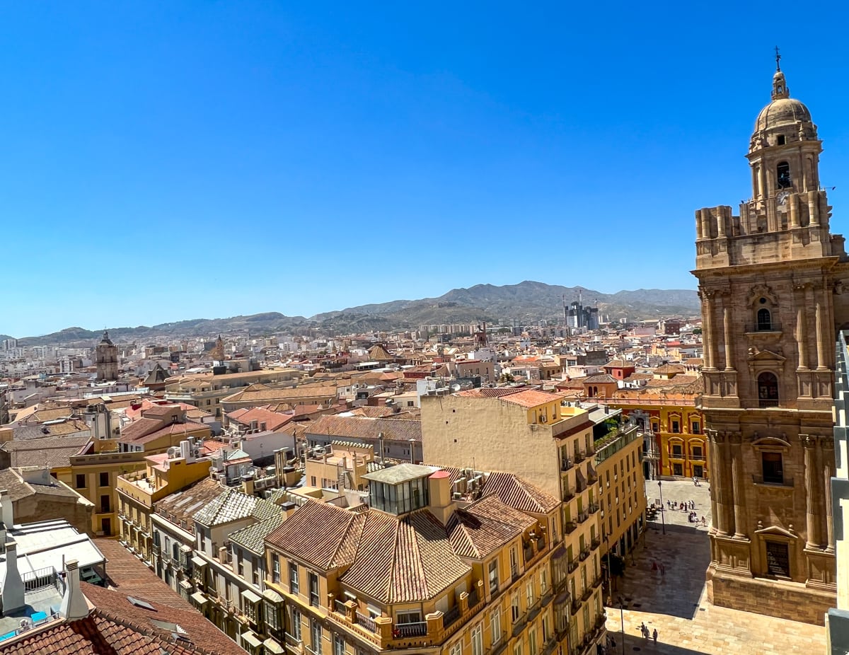 View of the city and Málaga Cathedral from AC Hotel Malaga Palacio - Marriott 