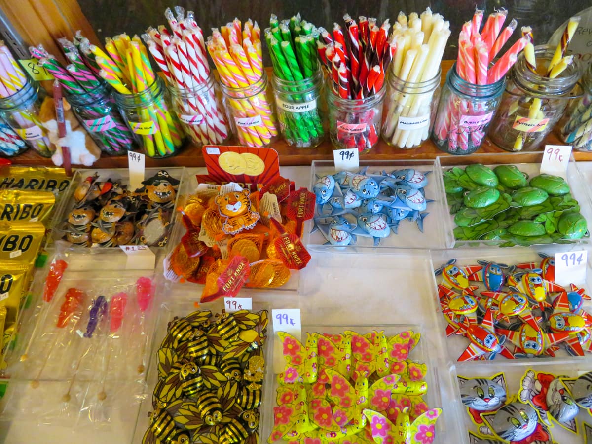Colorful candies at Hepzibah's Sweet Shop