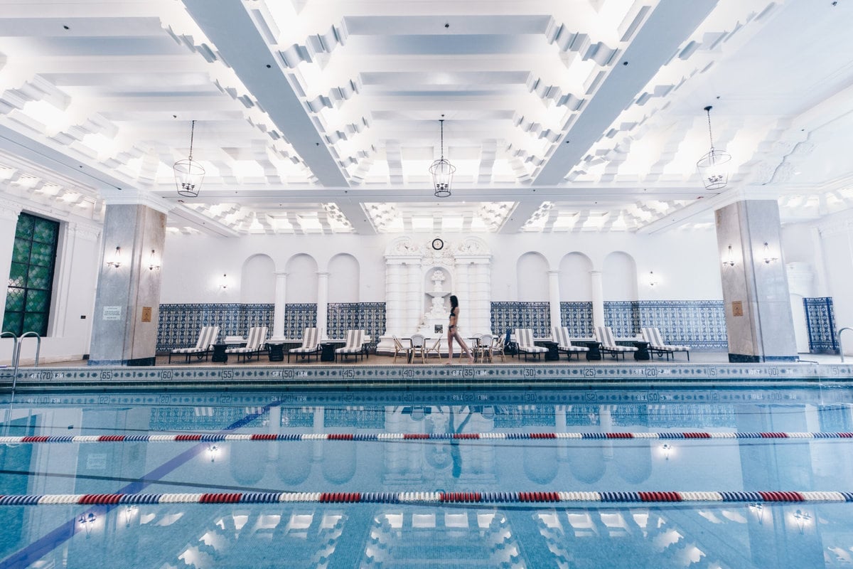 The former Medinah Athletic Club turned Intercontinental Chicago Magnificent Mile swimming pool 