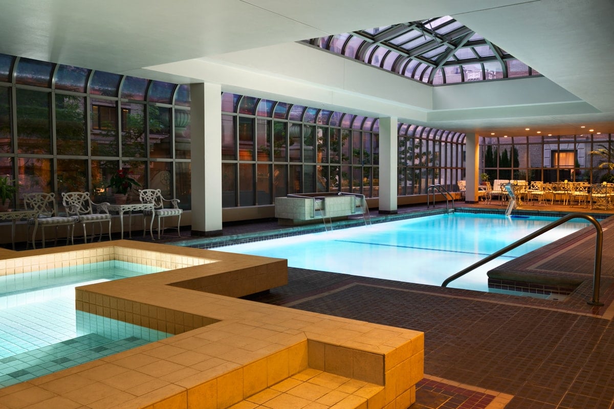 One of the best indoor hotel pools in the world at the Fairmont Olympic Hotel 