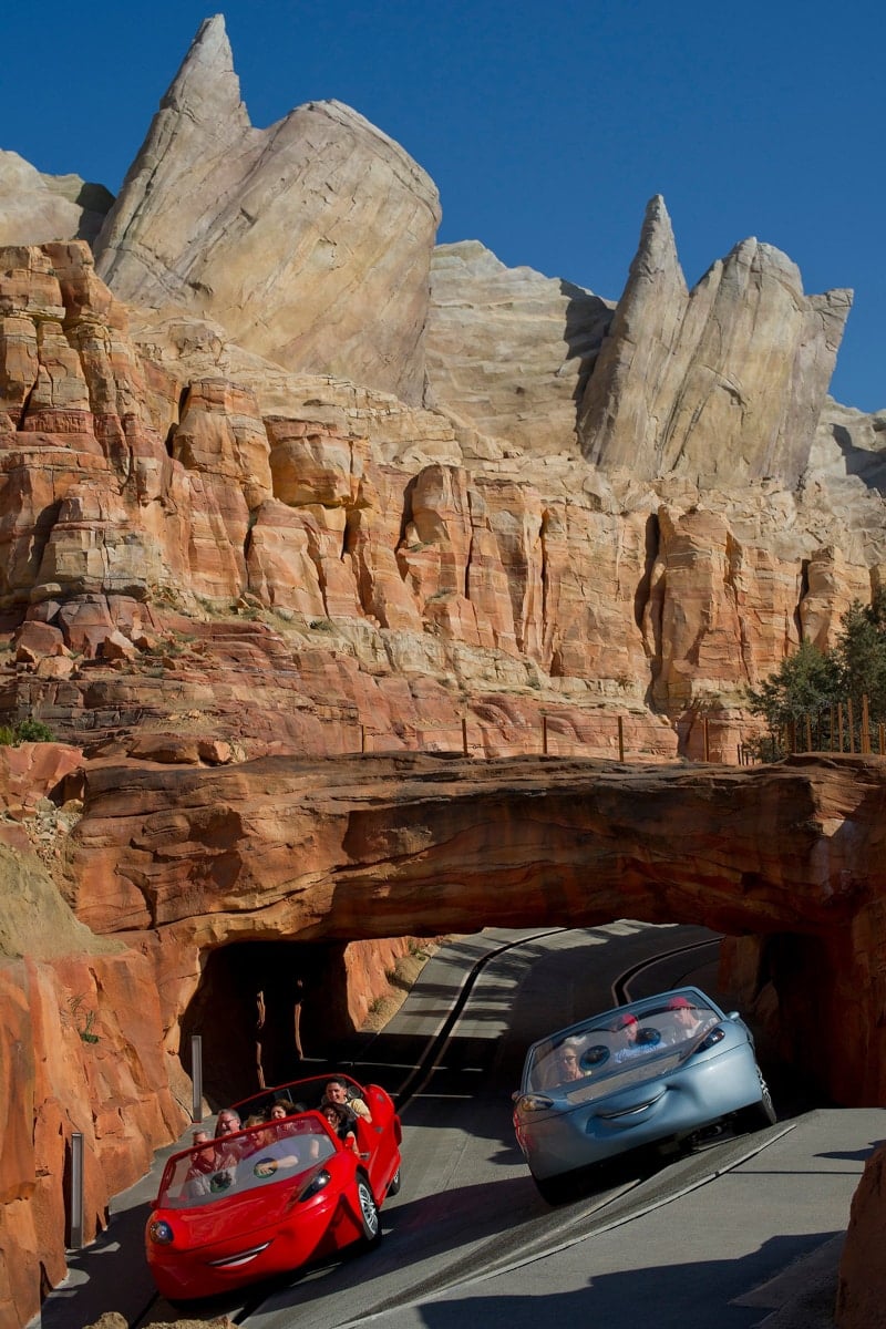 Radiator Springs Racers auto race through Monument Valley