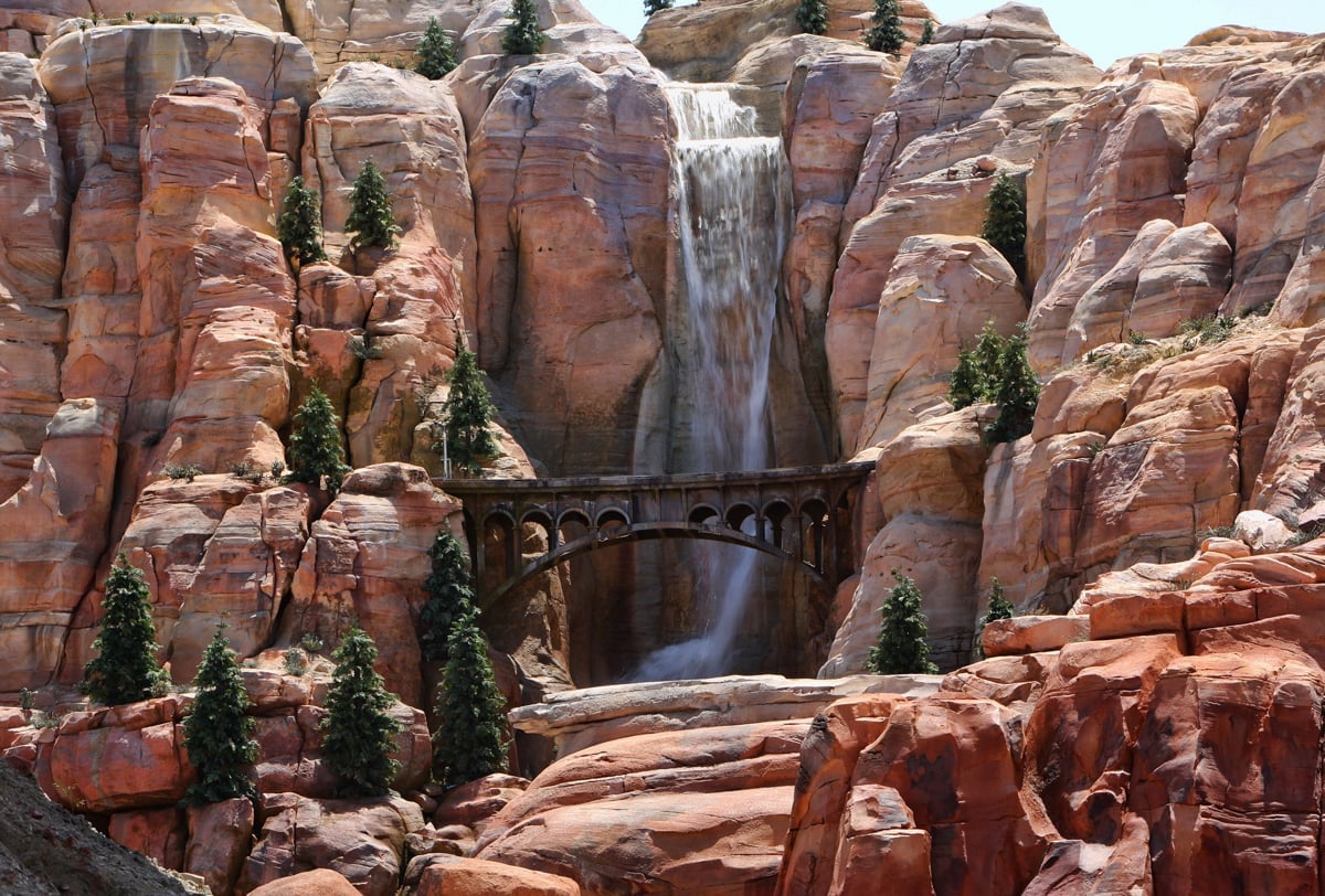 Firewall Falls in Ornament Valley from the Radiator Springs Racers ride 