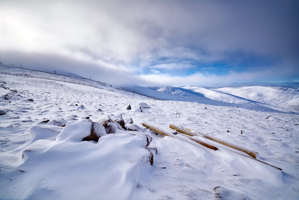 Winter in Cairngorms National Park in the Scottish Highlands