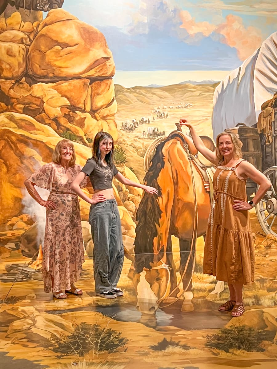 Three generations posing at Scottsdale's Museum of the West 