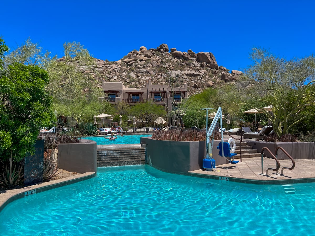 Multi-level pools at Four Seasons Resort Scottsdale, free for use by day spa users