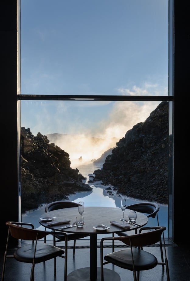 Blue Lagoon view at Lava Restaurant