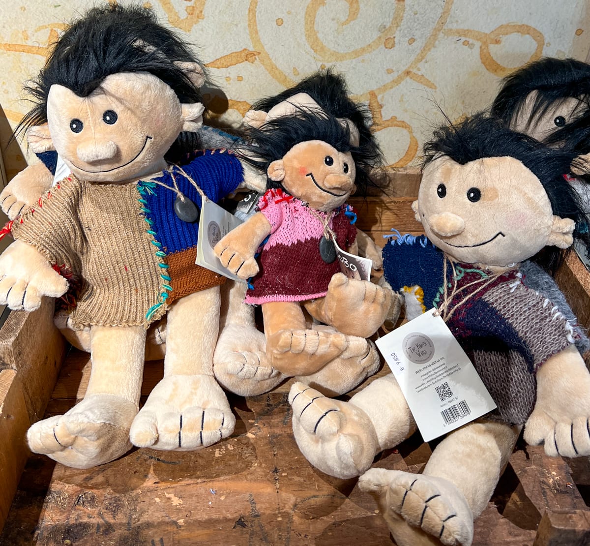 Stuffed troll dolls for sale in the FlyOver Iceland Shop 