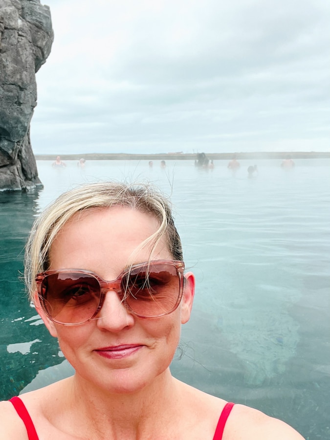 The Travel Mama Colleen Lanin at Sky Lagoon Iceland 