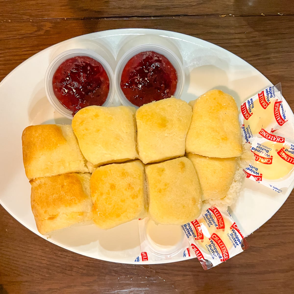 Mrs. Knott's Buttermilk biscuits and boysenberry jam
