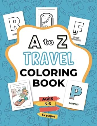 A to Z Alphabet Travel Coloring Book by Stuffed Suitcase Travel