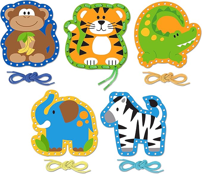 Stephen Joseph Zoo Lacing Cards toddler travel toys