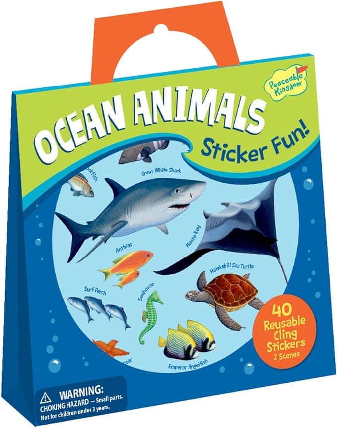 Peaceable Kingdom Press /Sticker Fun! Ocean Animals Reusable Sticker Tote