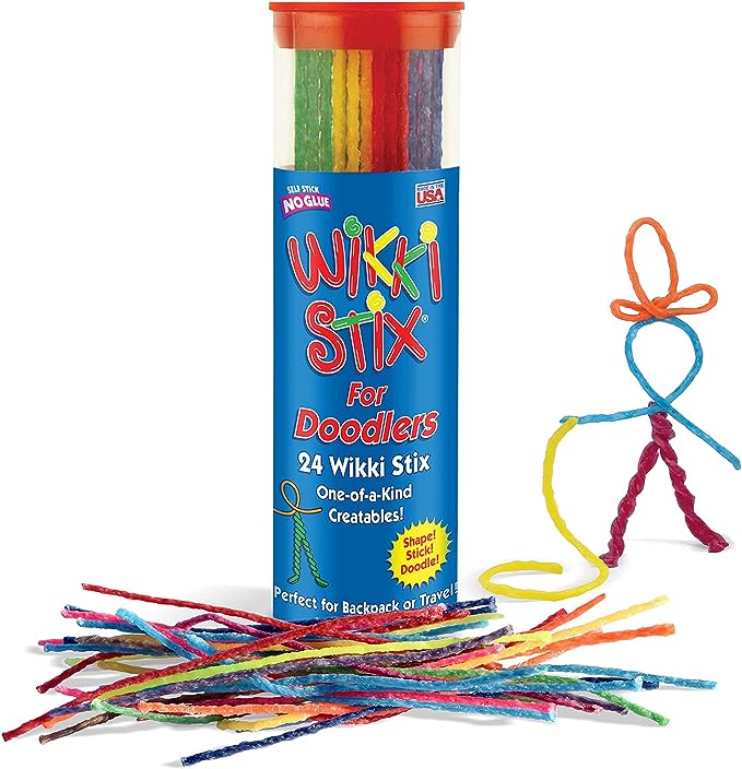Pack of 24 Wikki Stix in Neon and Primary Colors travel toys for toddlers and children