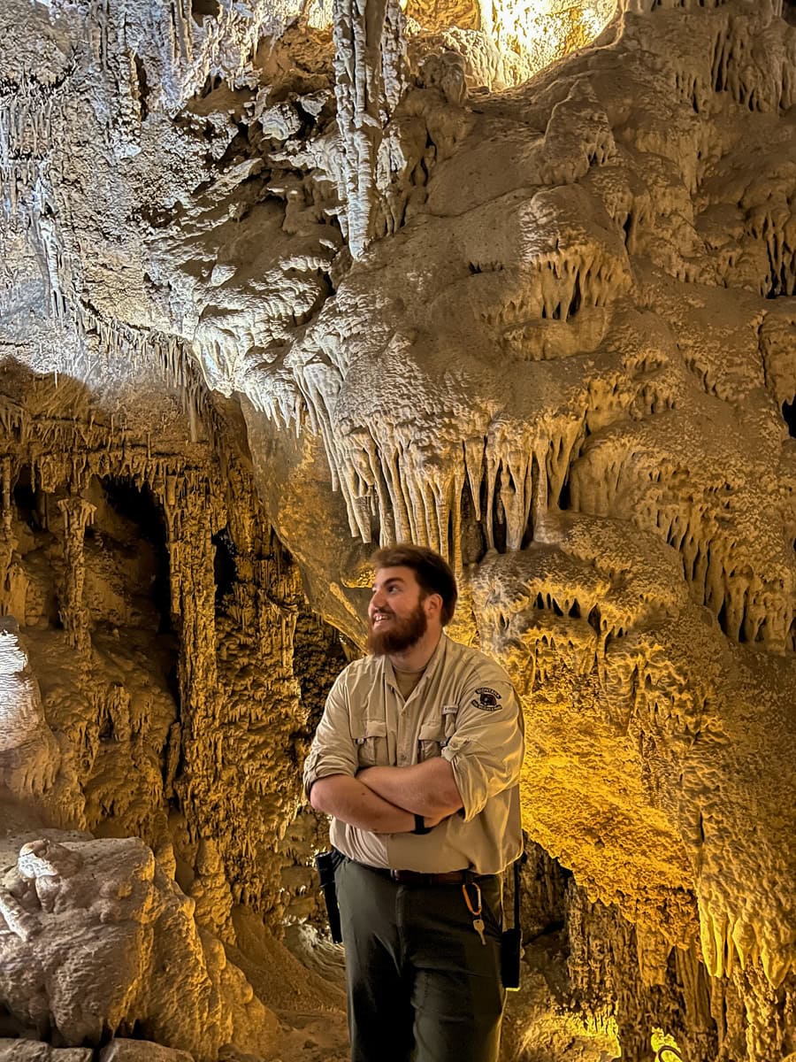 Our guide knowledgeable and entertaining guide, Matt, at Lewis & Clark Caverns State Park 